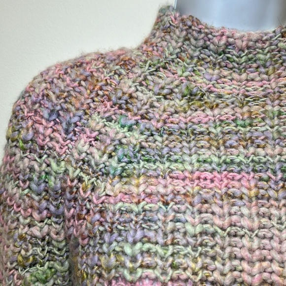 Wilfred Free Aritzia Retrograde Mockneck Pastel Rainbow Cropped Sweater - Picture 8 of 15